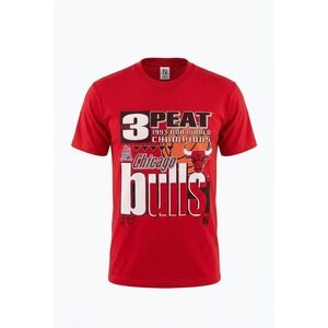 Chicago Bulls 1993 3‑Peat XL T‑Shirt Logo 7 Red Vintage NBA Finals Champions Tee
